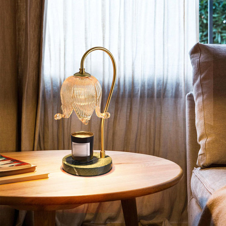 Moderner Stil Blumenform Tisch Beleuchtung Glas 1 Lichttischlampe ohne Dekorationen