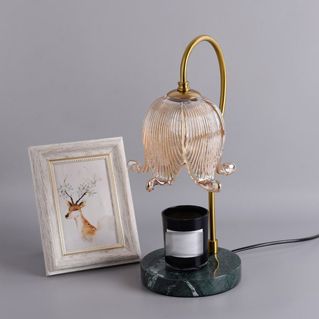 Moderner Stil Blumenform Tisch Beleuchtung Glas 1 Lichttischlampe ohne Dekorationen