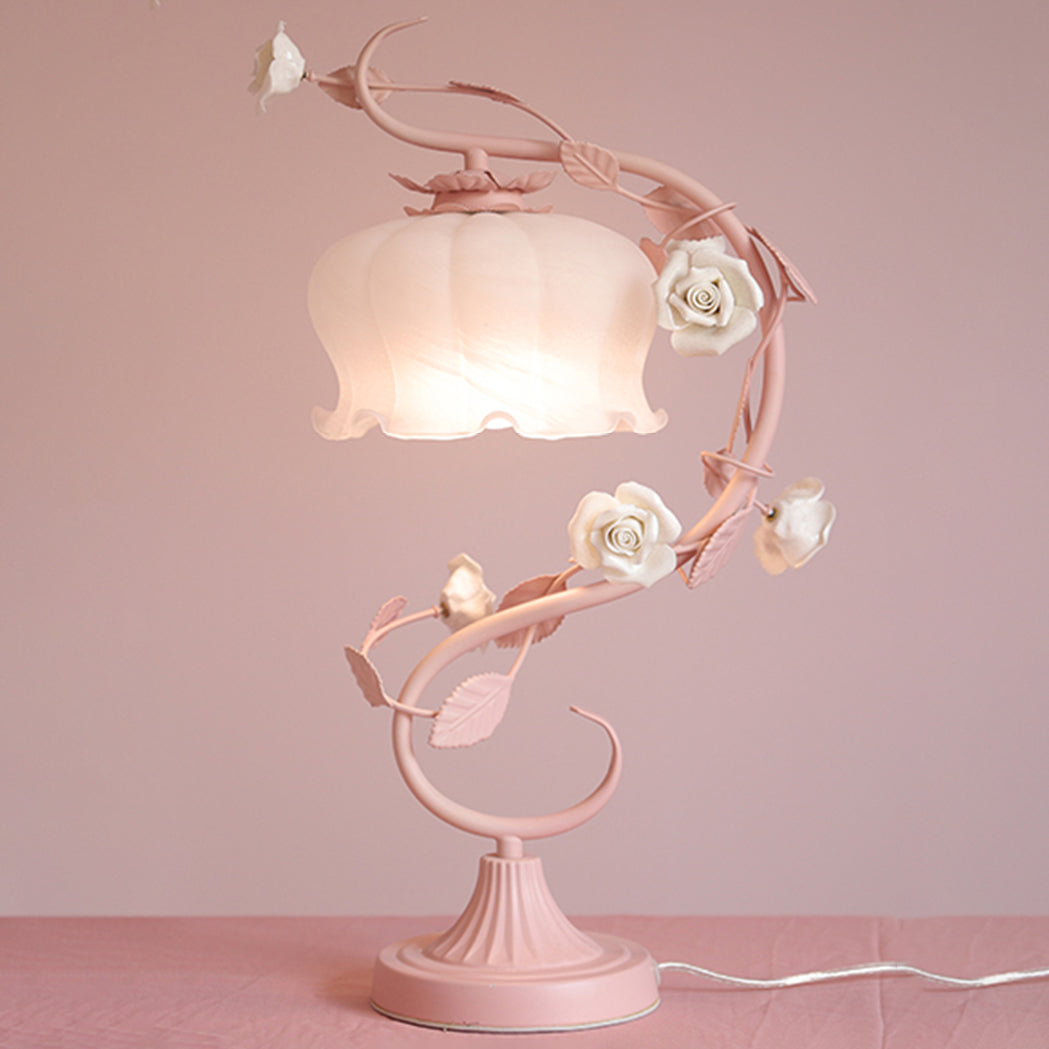 Modern Style Bowl Shape Table Lighting Glass 1 Light Table Lamp for Bedroom