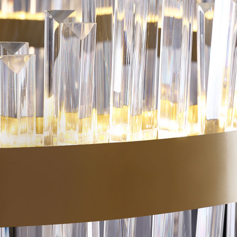 Runde Form hängende Lichter moderner Kristallmetallkronleuchter in Gold für Wohnzimmer