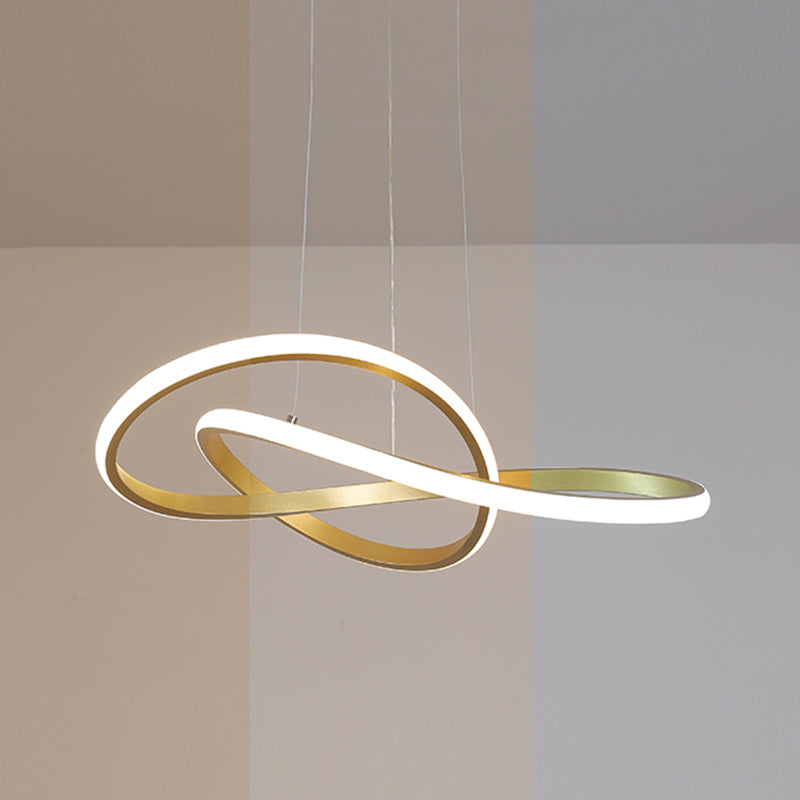 Twist Shade Metall Kronleuchter Licht moderne 1-helle Kronleuchterbeleuchtung in Gold