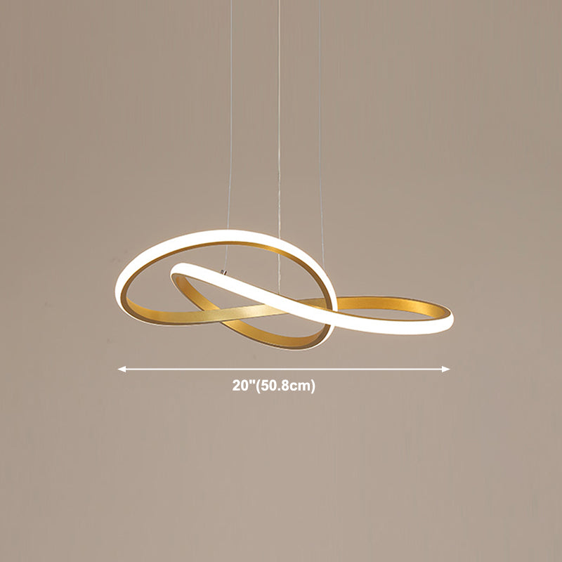 Twist Shade Metall Kronleuchter Licht moderne 1-helle Kronleuchterbeleuchtung in Gold