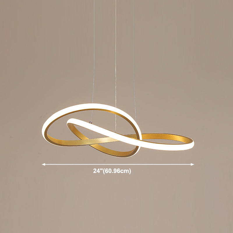 Twist Shade Metall Kronleuchter Licht moderne 1-helle Kronleuchterbeleuchtung in Gold