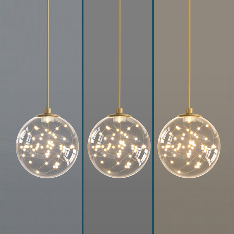 2-leichter sphärischer Anhänger Anhänger Modernes Glashängung Licht für Wohnzimmer