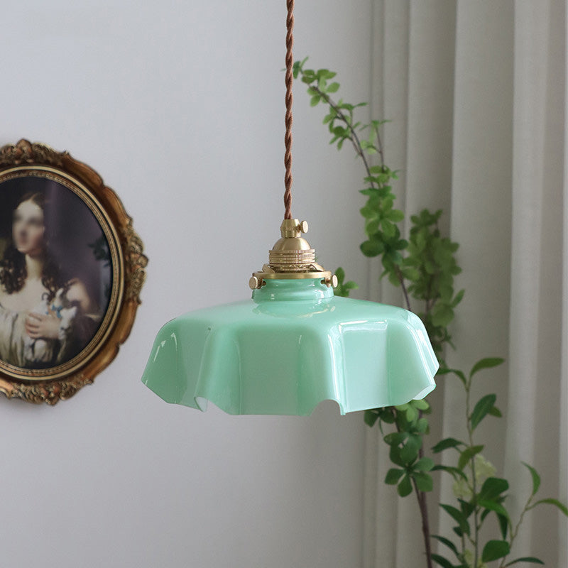 Vintage glashangende hanglamp 1-licht druppel hanger voor eetkamer