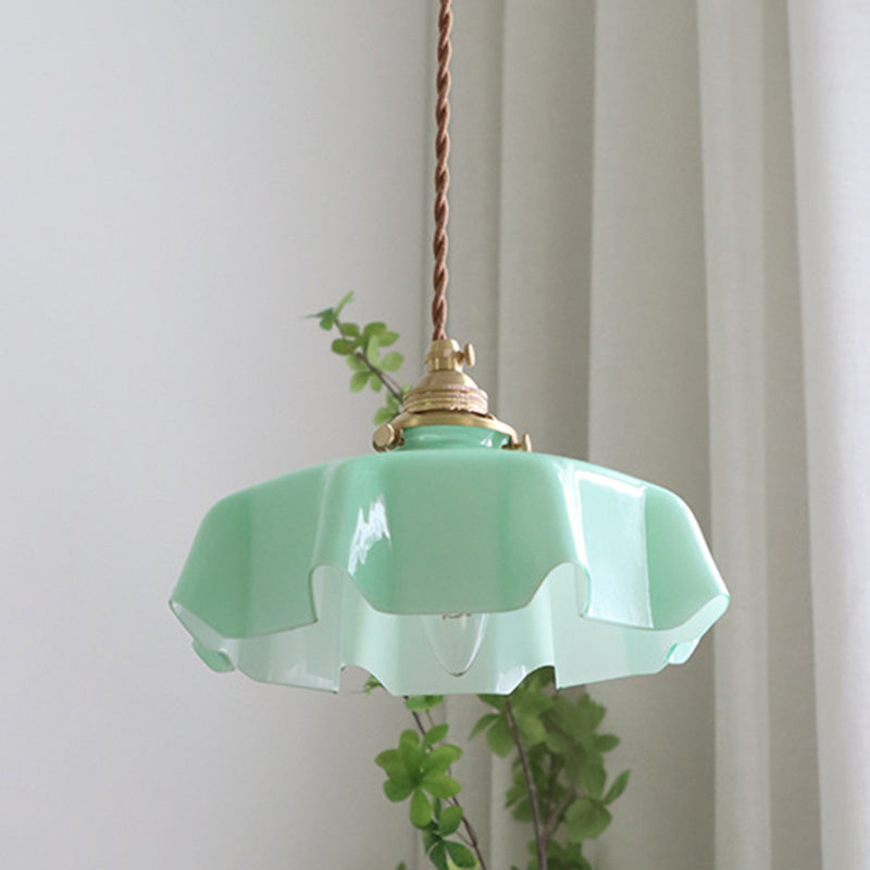 Vintage Glass Hanging Pendant Light 1-Light Drop Pendant for Dining Room