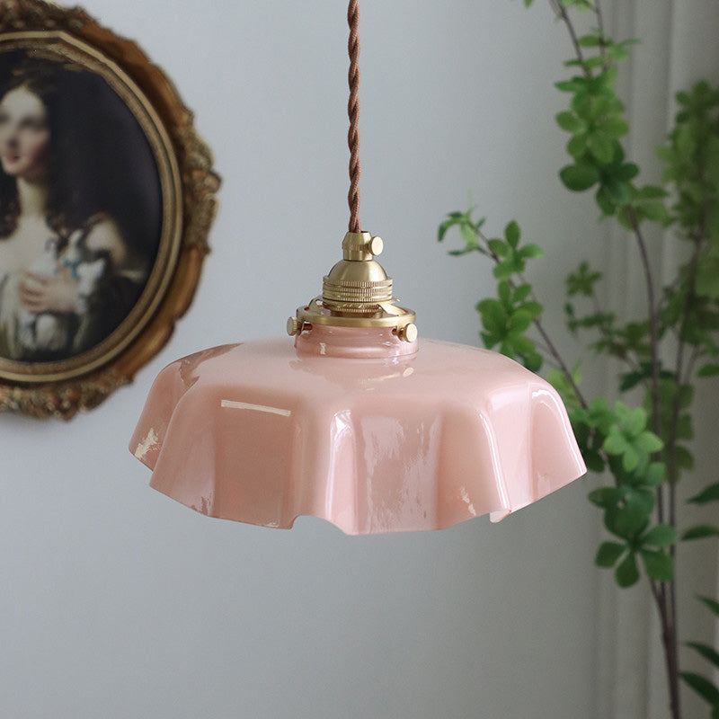 Vintage Glass Hanging Pendant Light 1-Light Drop Pendant for Dining Room