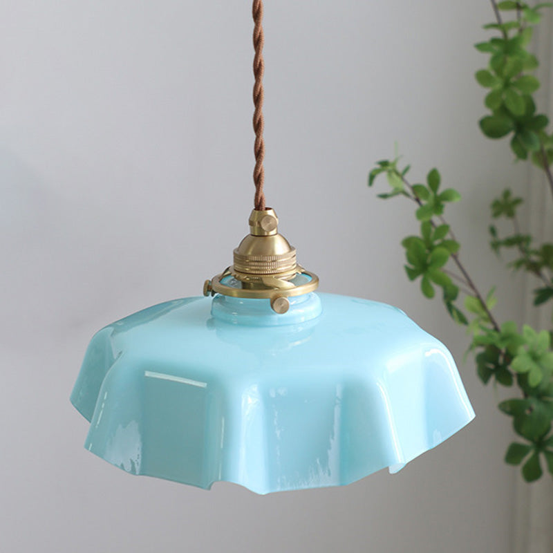 Vintage Glass Hanging Pendant Light 1-Light Drop Pendant for Dining Room