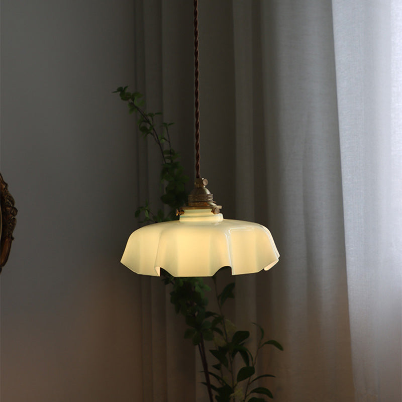 Vintage glashangende hanglamp 1-licht druppel hanger voor eetkamer