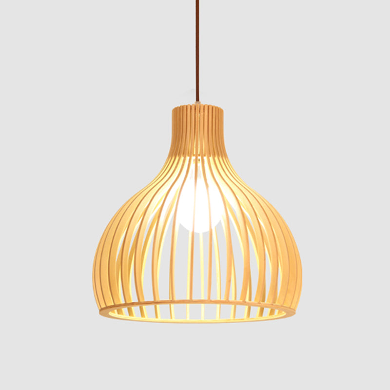 Geometric Shape Wood Hanging Light Modern 1 Light Hanging Light Fixtures in Brown