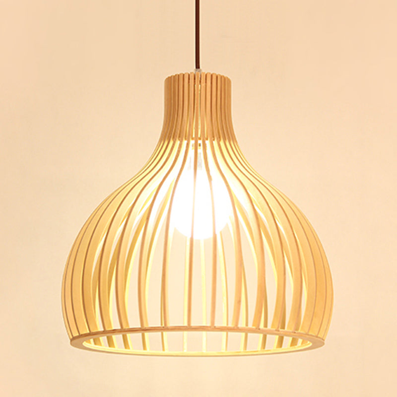 Geometric Shape Wood Hanging Light Modern 1 Light Hanging Light Fixtures in Brown