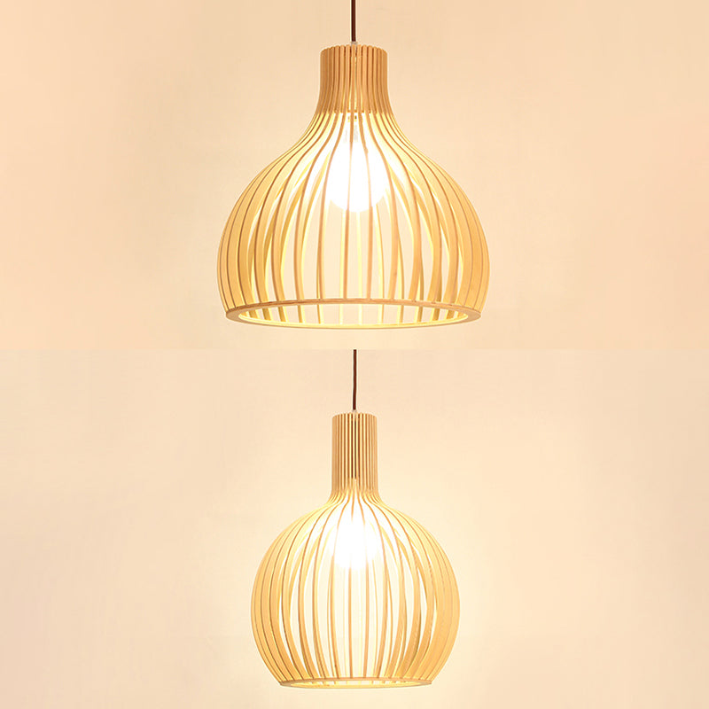 Geometric Shape Wood Hanging Light Modern 1 Light Hanging Light Fixtures in Brown