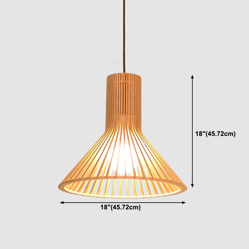 Geometric Shape Wood Hanging Light Modern 1 Light Hanging Light Fixtures in Brown