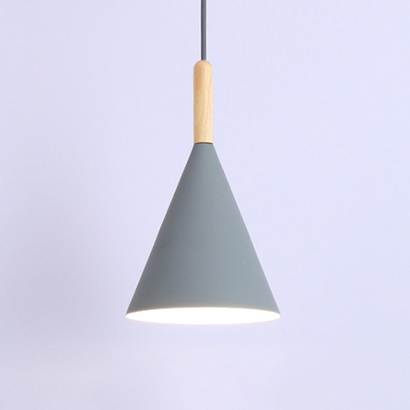 Modern Style Cone Shape Hanging Light Metal 1 Light Hanging Lamp for Bedroom