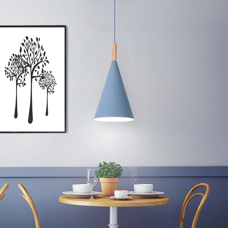 Modern Style Cone Shape Hanging Light Metal 1 Light Hanging Lamp for Bedroom