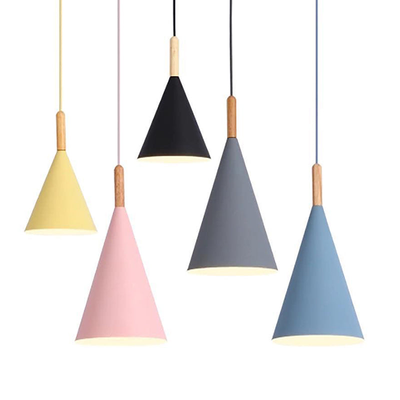 Modern Style Cone Shape Hanging Light Metal 1 Light Hanging Lamp for Bedroom