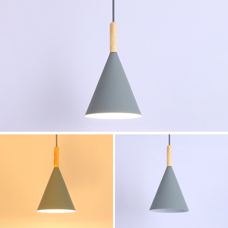 Modern Style Cone Shape Hanging Light Metal 1 Light Hanging Lamp for Bedroom
