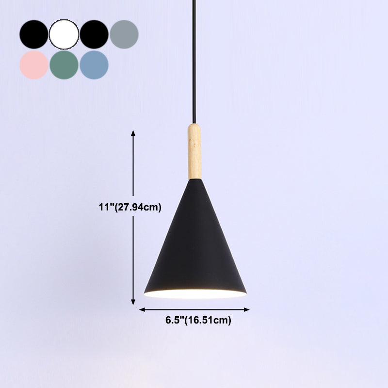 Modern Style Cone Shape Hanging Light Metal 1 Light Hanging Lamp for Bedroom
