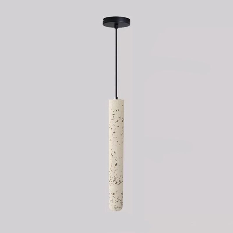 Cylinder Hanging Lights Modern Style Stone 1 Light Pendant Light Kit