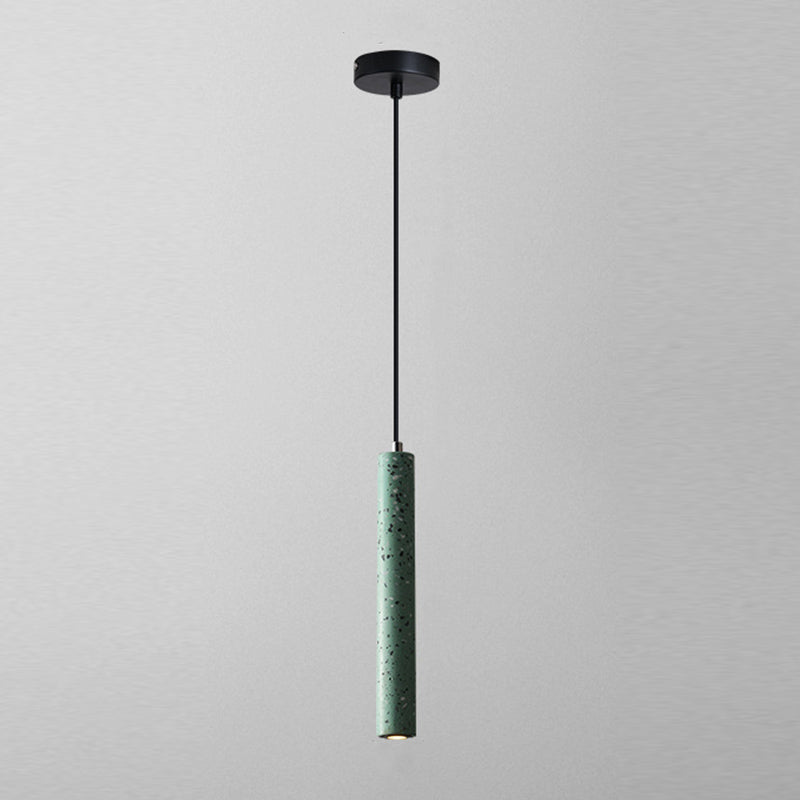 Cylinder Hanging Lights Modern Style Stone 1 Light Pendant Light Kit