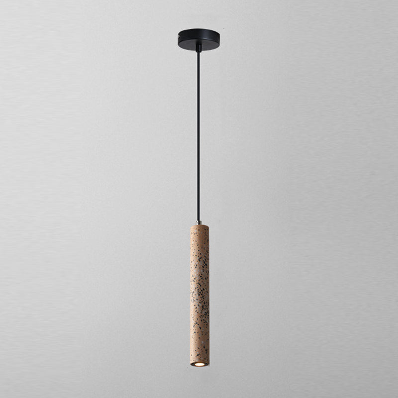 Cylinder Hanging Lights Modern Style Stone 1 Light Pendant Light Kit