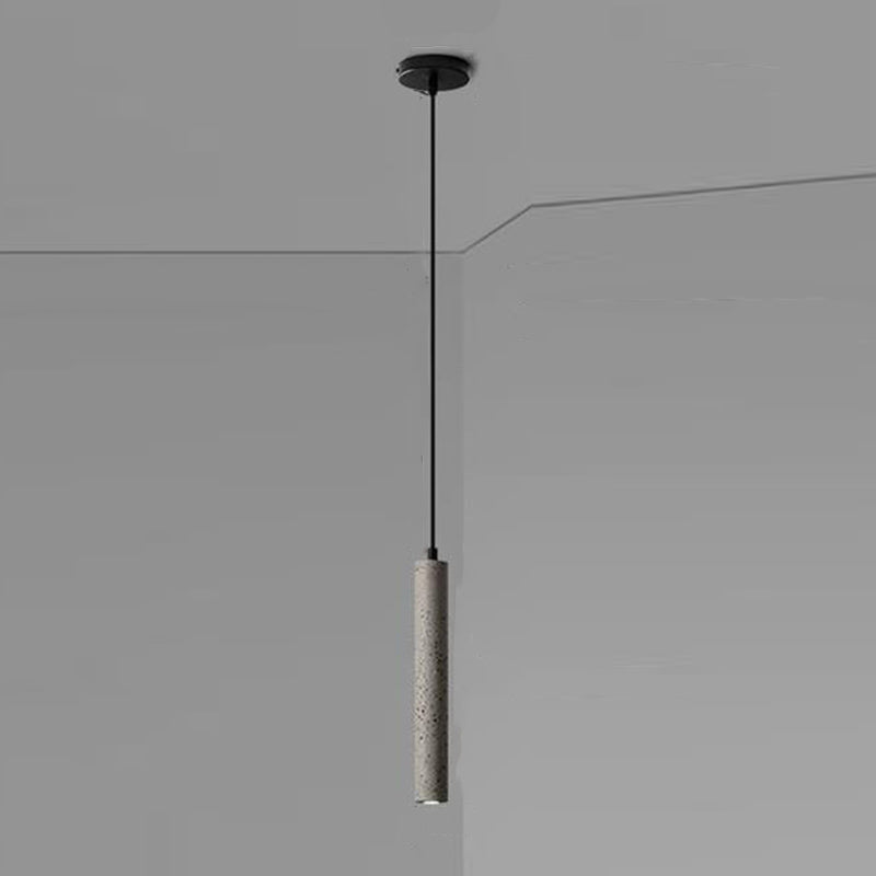 Cylinder Hanging Lights Modern Style Stone 1 Light Pendant Light Kit