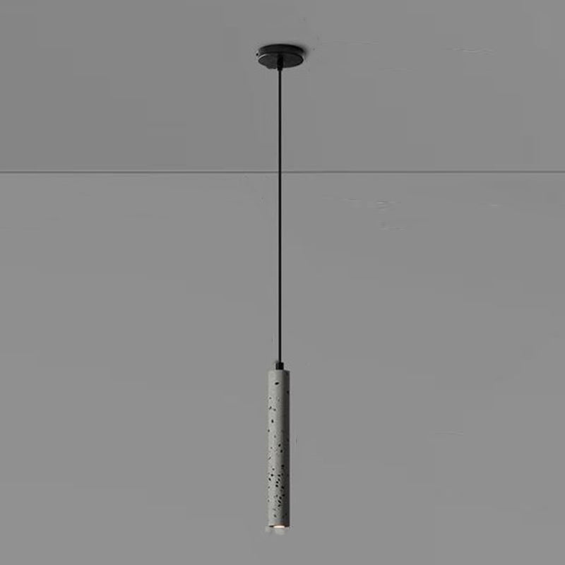 Cylinder Hanging Lights Modern Style Stone 1 Light Pendant Light Kit