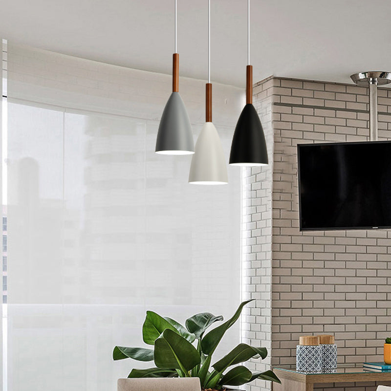 Cone Shape Hanging Light Modern Style Metal 1 Light Hanging Lighting for Living Room