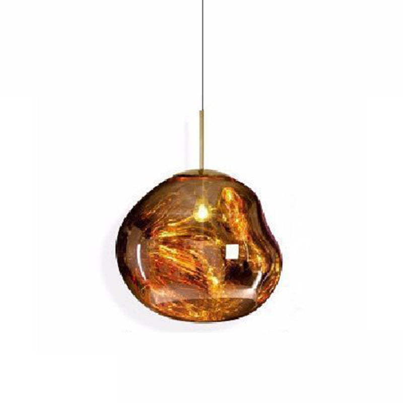 Contemporary Colorful Glass Hanging Light Creative Metallic Pendant Lighting Fixture