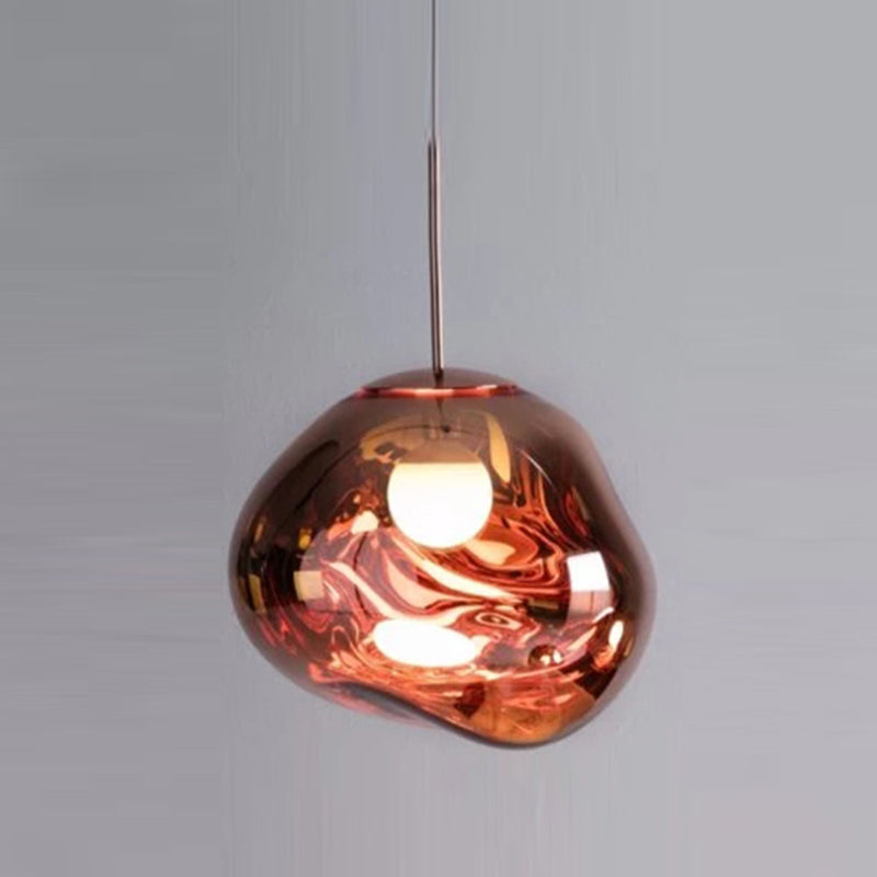 Contemporary Colorful Glass Hanging Light Creative Metallic Pendant Lighting Fixture