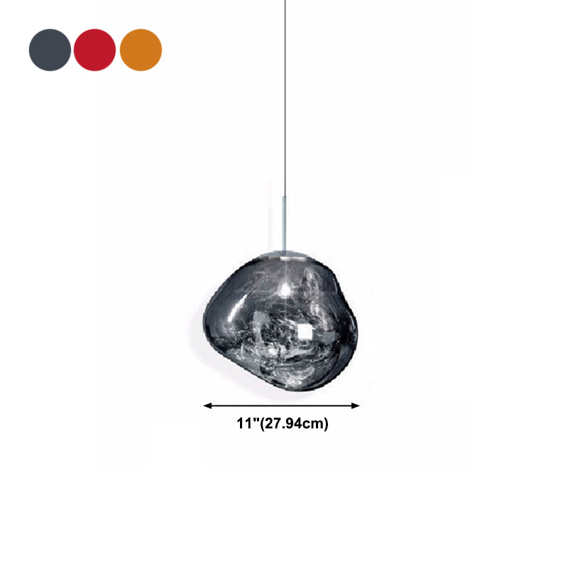 Contemporary Colorful Glass Hanging Light Creative Metallic Pendant Lighting Fixture