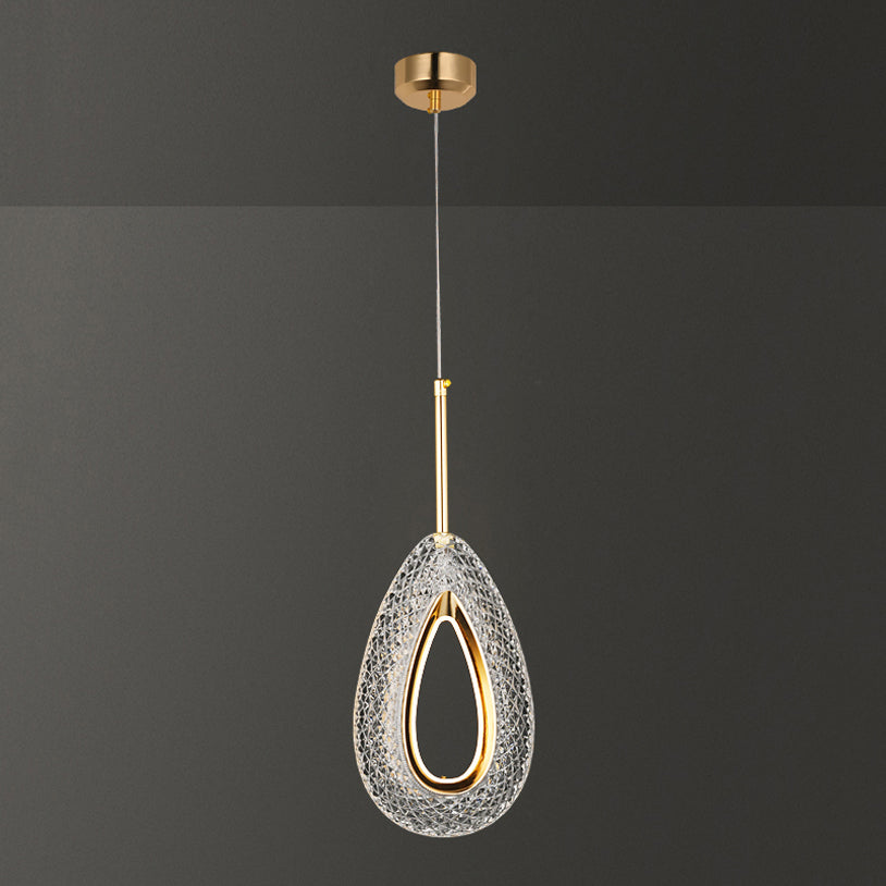 Contemporary Style Linear Shape Pendant Lights Metal Hanging Lamps in Gold