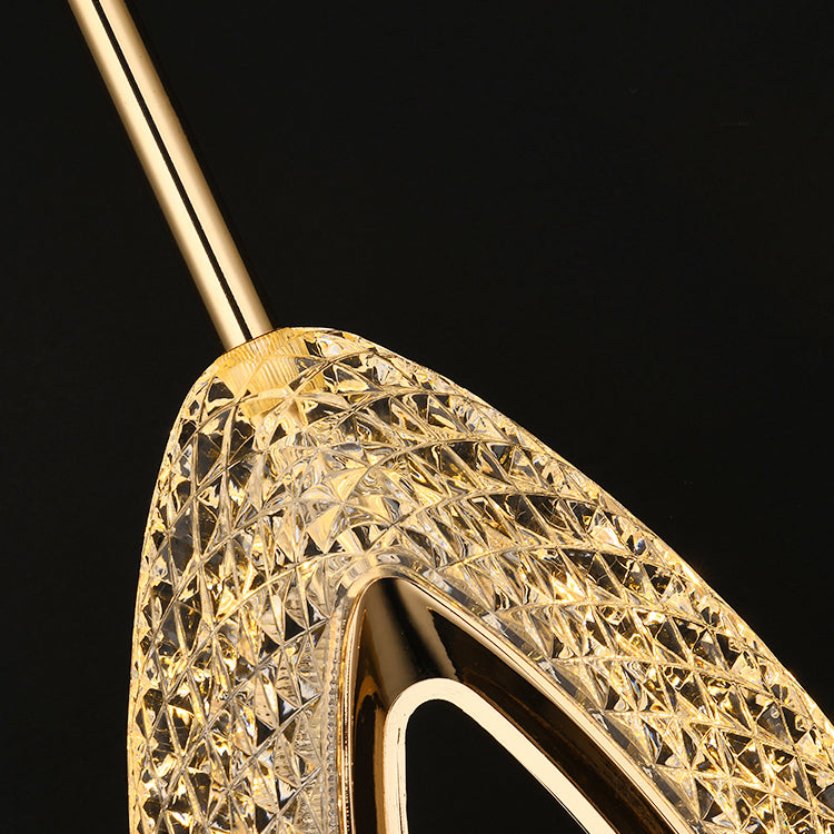 Contemporary Style Linear Shape Pendant Lights Metal Hanging Lamps in Gold