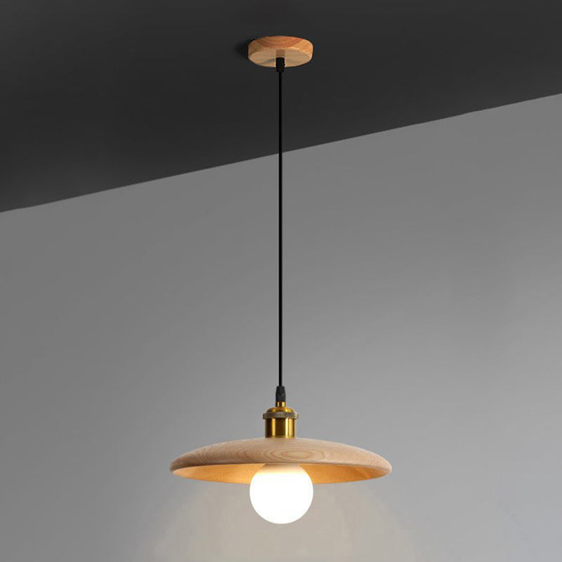 Wooden Suspension Pendant Light Minimalist Style Pendant Lighting Fixture