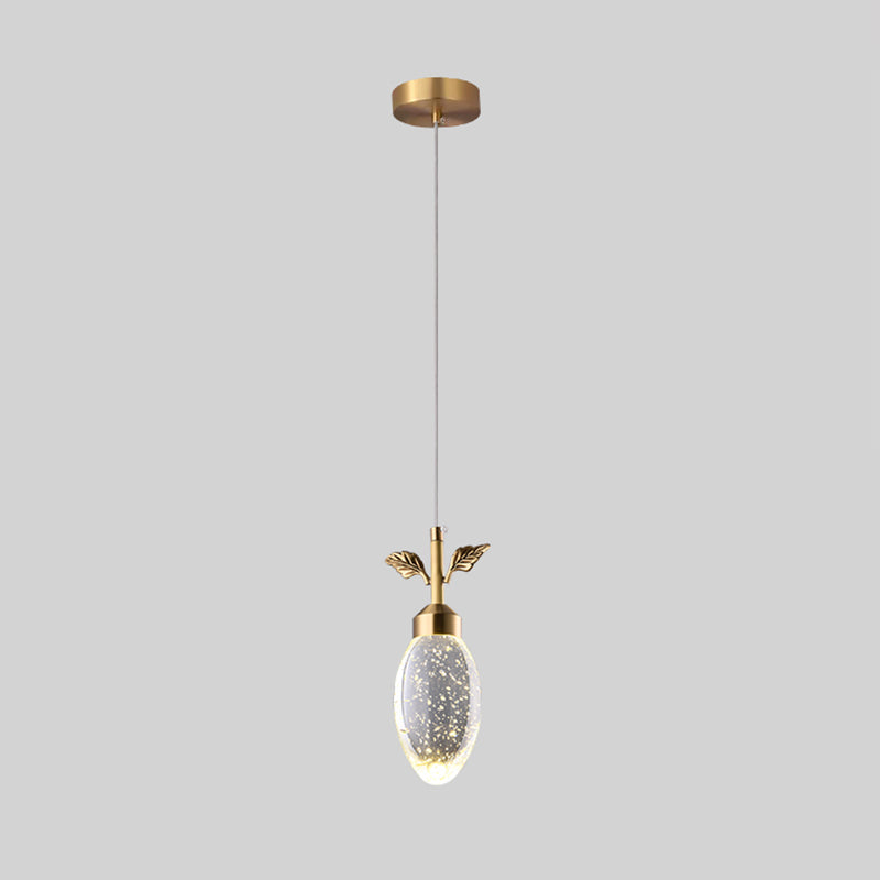 Crystal Geometric Shape Hanging Light Modern 1 Light Hanging Light Fixtures in Brass