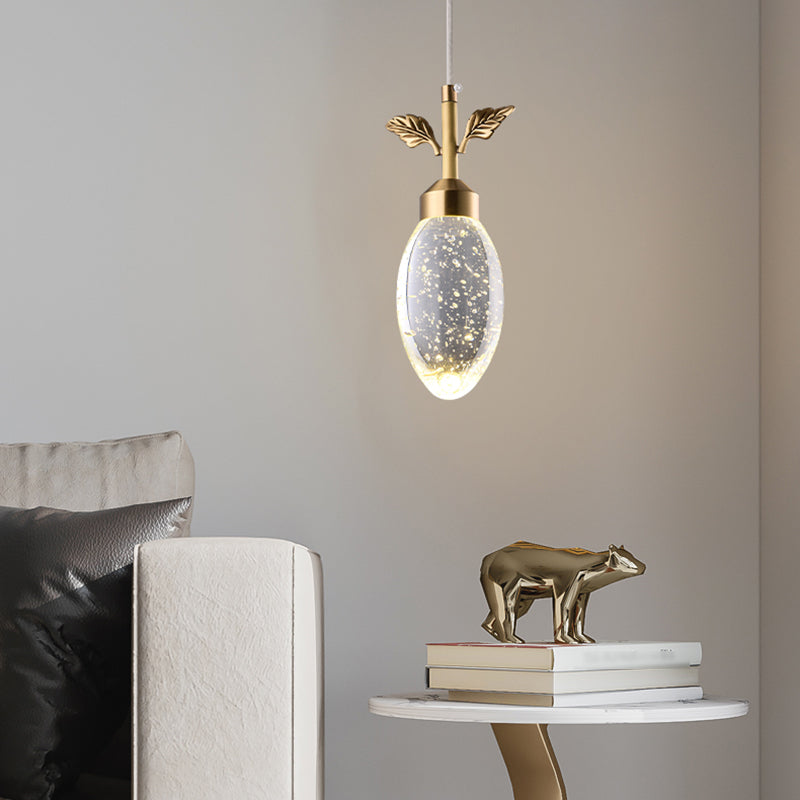 Crystal Geometric Shape Hanging Light Modern 1 Light Hanging Light Fixtures in Brass