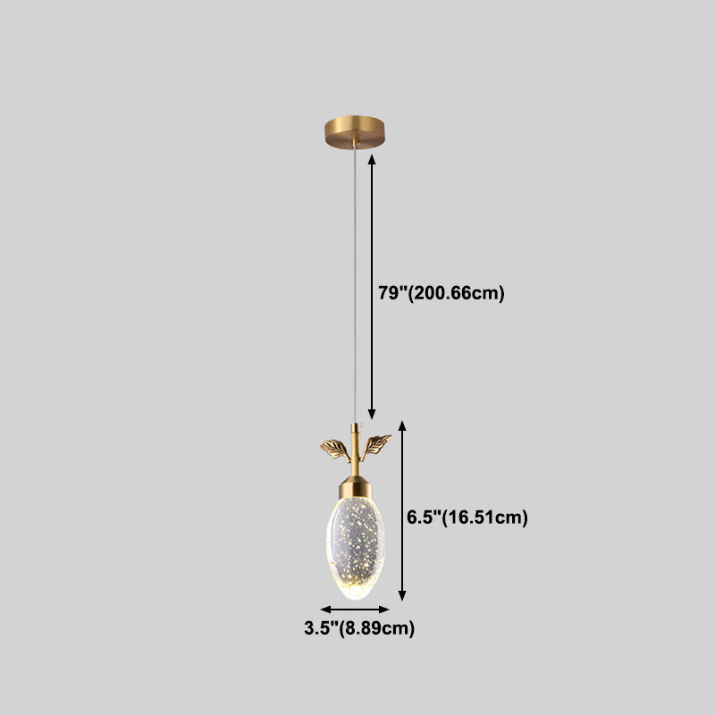 Crystal Geometric Shape Hanging Light Modern 1 Light Hanging Light Fixtures in Brass