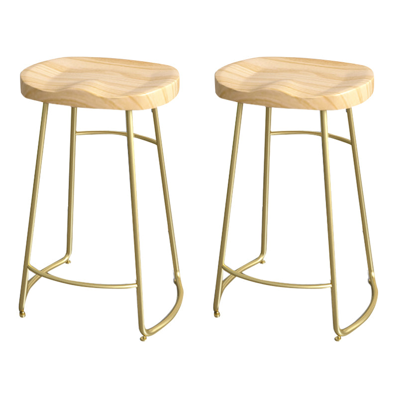 Modern Style Metal Bar Stool with Footrest Milk Tea Shop Bar Stool 30- Inches