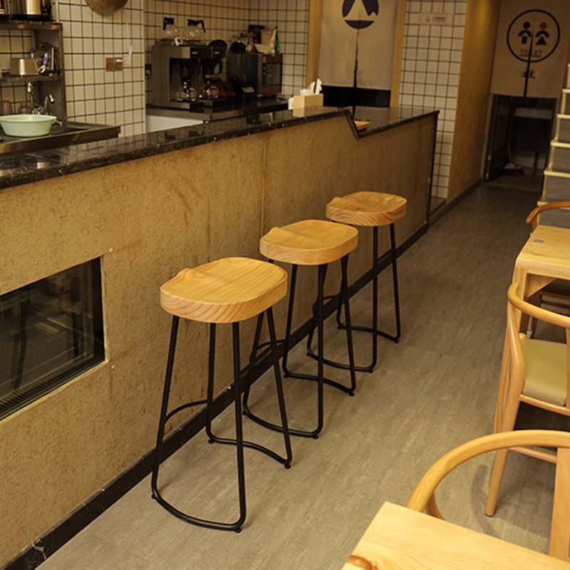 Modern Style Metal Bar Stool with Footrest Milk Tea Shop Bar Stool 30- Inches