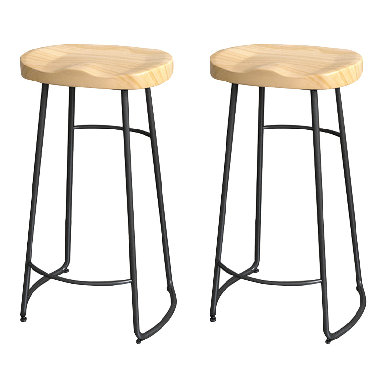 Modern Style Metal Bar Stool with Footrest Milk Tea Shop Bar Stool 30- Inches