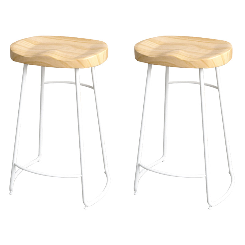 Modern Style Metal Bar Stool with Footrest Milk Tea Shop Bar Stool 30- Inches