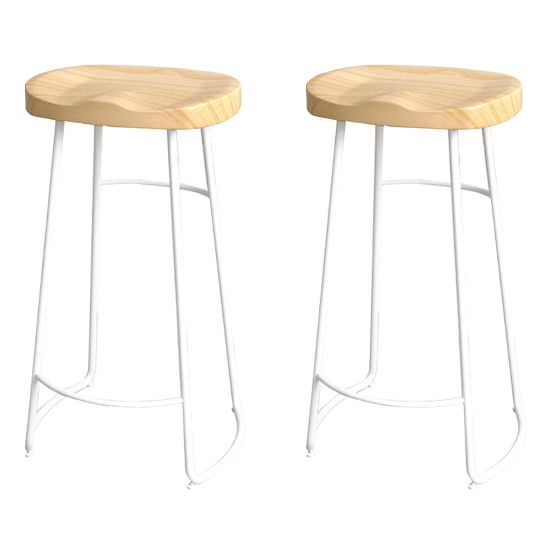 Modern Style Metal Bar Stool with Footrest Milk Tea Shop Bar Stool 30- Inches