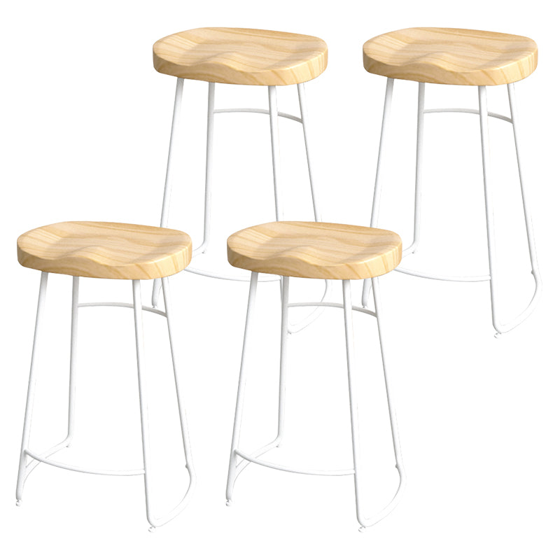 Modern Style Metal Bar Stool with Footrest Milk Tea Shop Bar Stool 30- Inches