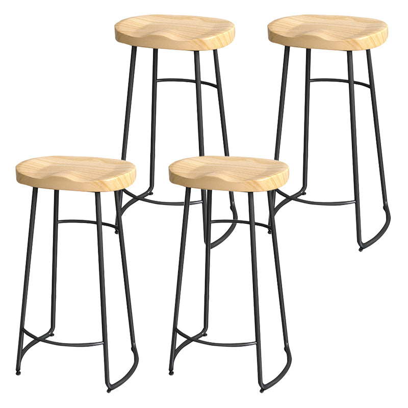 Modern Style Metal Bar Stool with Footrest Milk Tea Shop Bar Stool 30- Inches