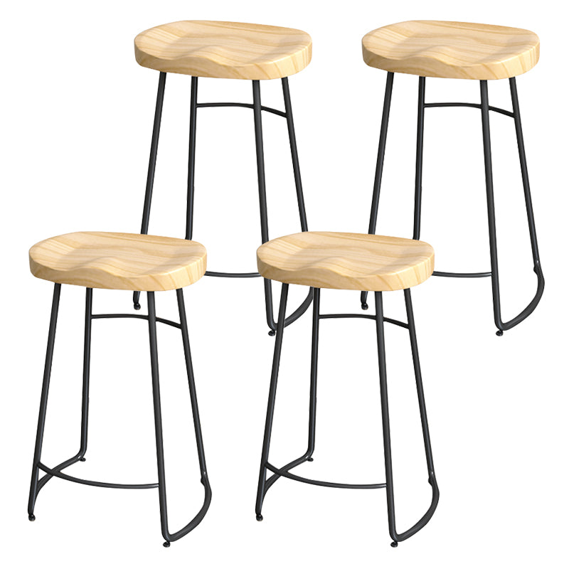 Modern Style Metal Bar Stool with Footrest Milk Tea Shop Bar Stool 30- Inches