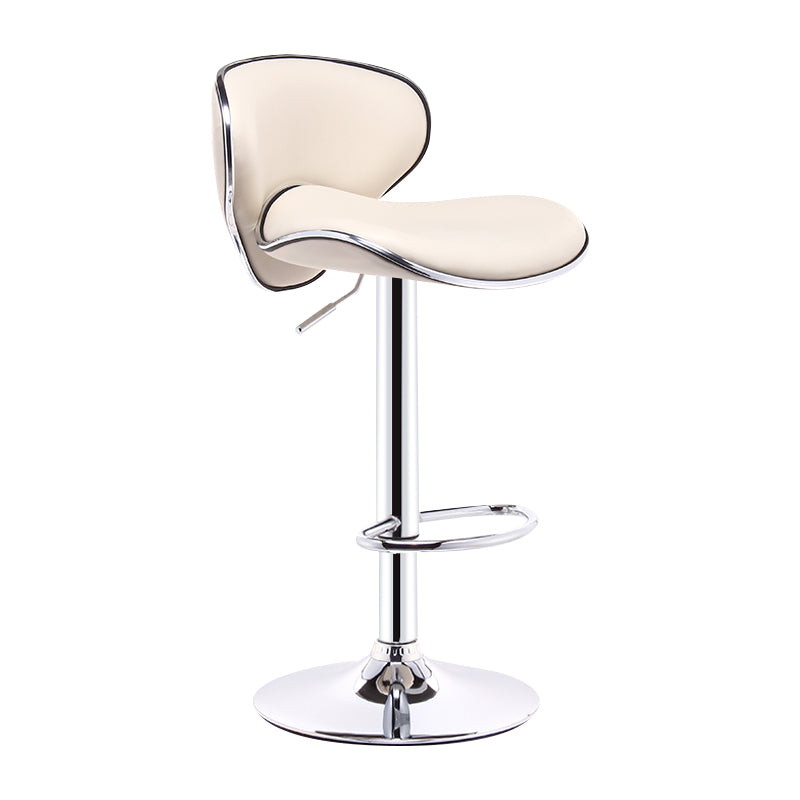 Modern Rotatable Backrest Counter Stool Steel Cashier Bar Stool with Leather Cushion