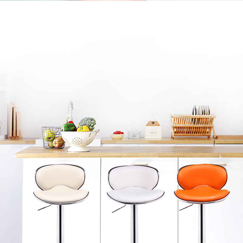 Modern Rotatable Backrest Counter Stool Steel Cashier Bar Stool with Leather Cushion