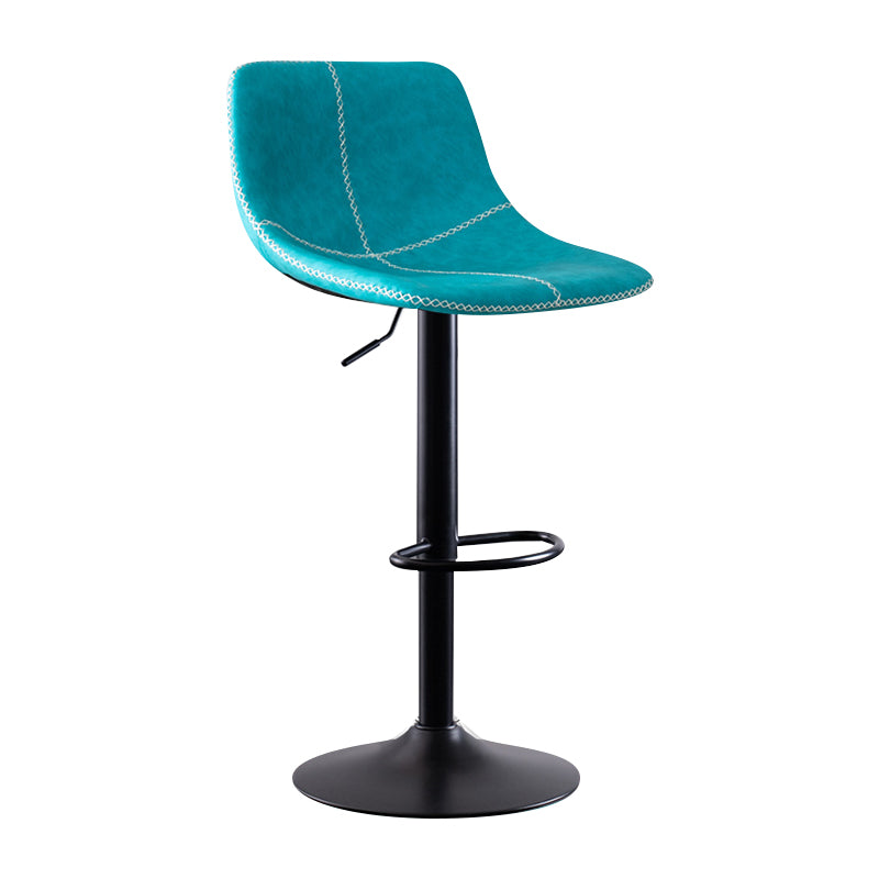 Modern Leather Adjustable Height Barstool Indoor Bar Stool with Low Back