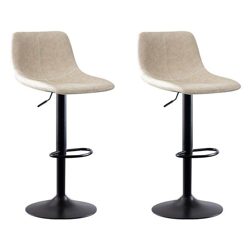 Modern Leather Adjustable Height Barstool Indoor Bar Stool with Low Back