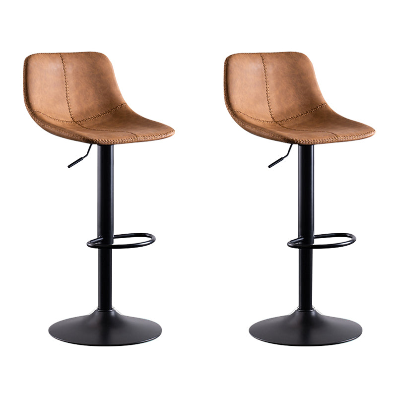 Modern Leather Adjustable Height Barstool Indoor Bar Stool with Low Back